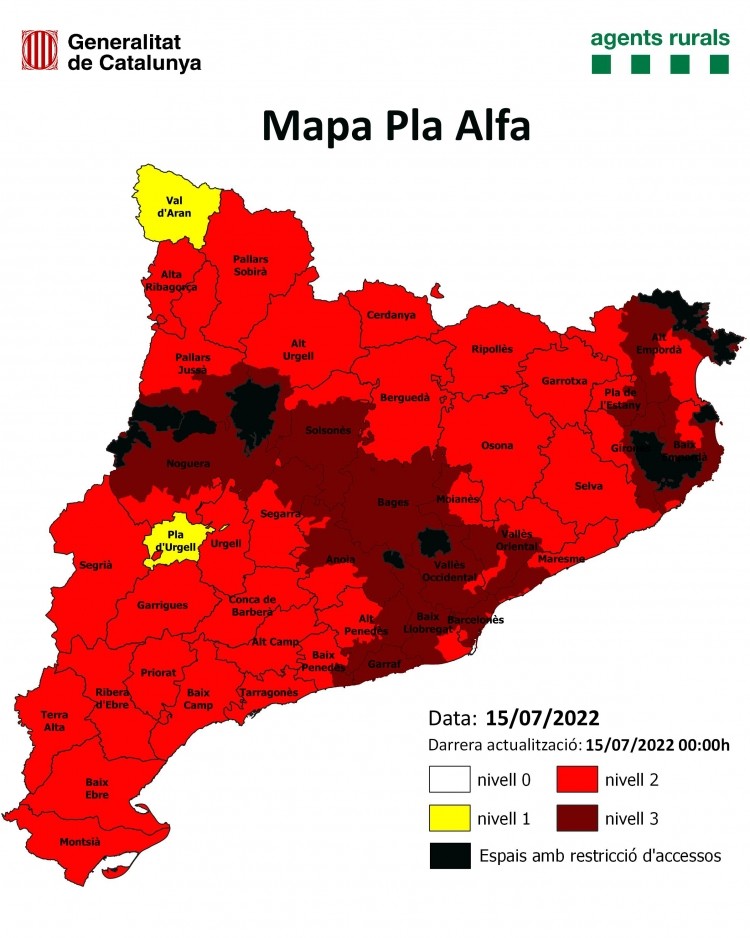 Activat el nivell 3 del Pla Alfa per risc d'incendis a les Franqueses